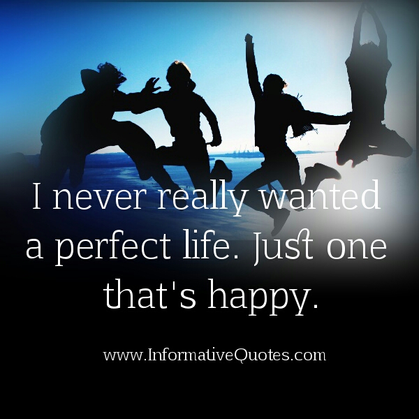 I never really wanted a perfect life - Informative Quotes